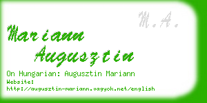 mariann augusztin business card